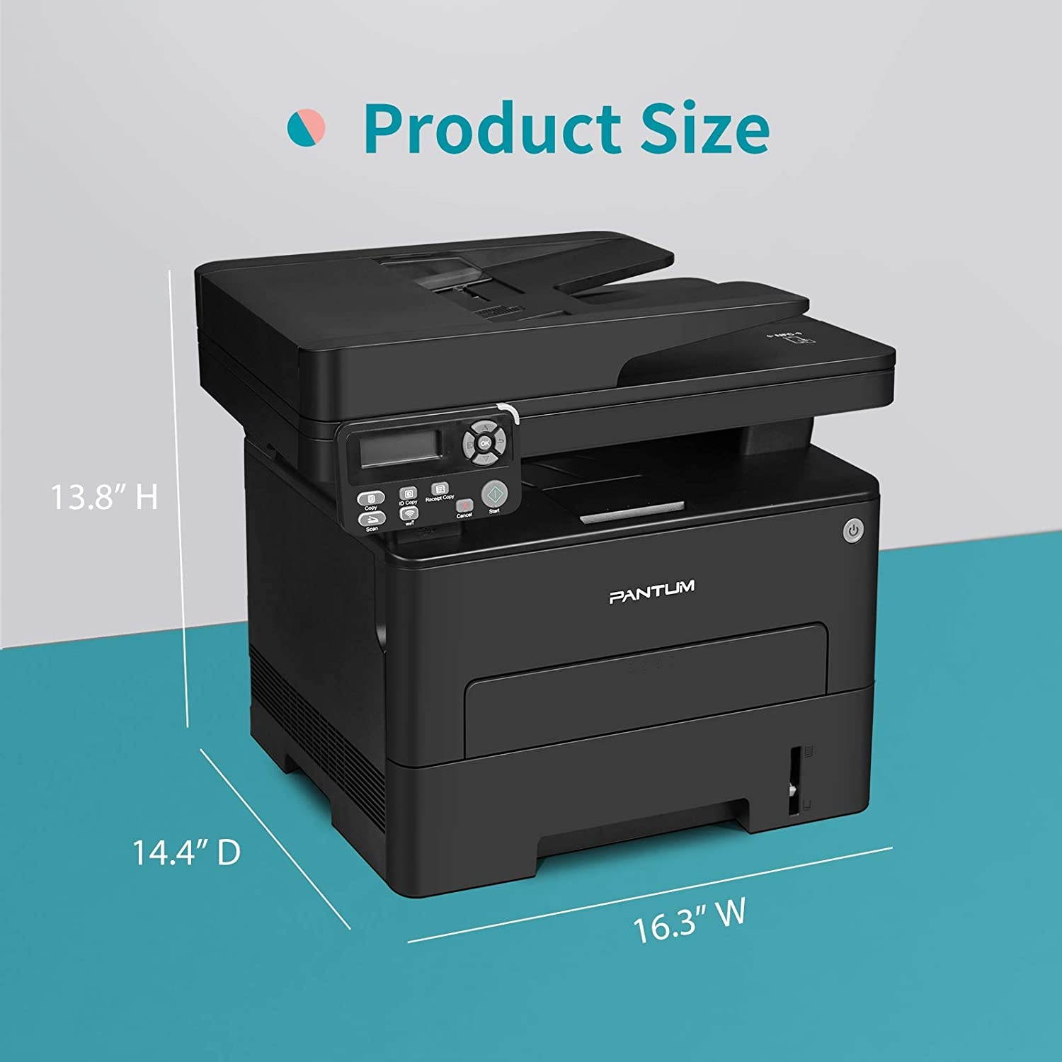 All in One Laser Printer Scanner Copier with ADF, Wireless Multifunction Black and White Laser Printer, Auto Duplex Printing Pantum M7102DW (W5U61A)