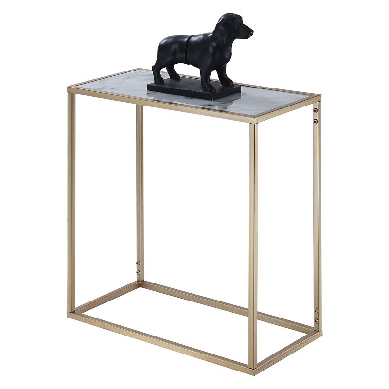 Gold Coast Faux Marble Chairside Table Faux Marble/Gold - Breighton Home