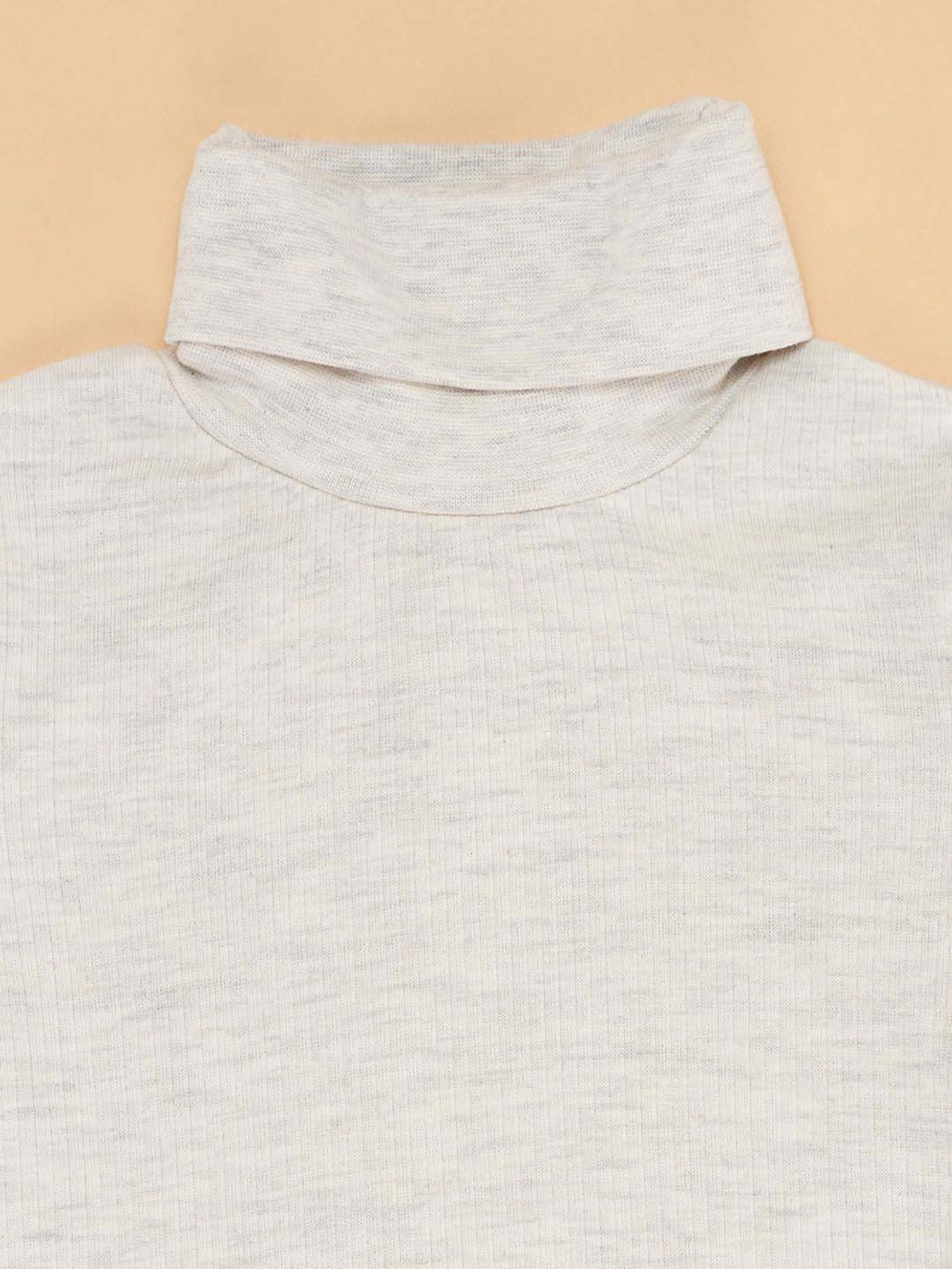 Dyca Kids Grey Melange Textured Thermal Top (Pack Of 2)