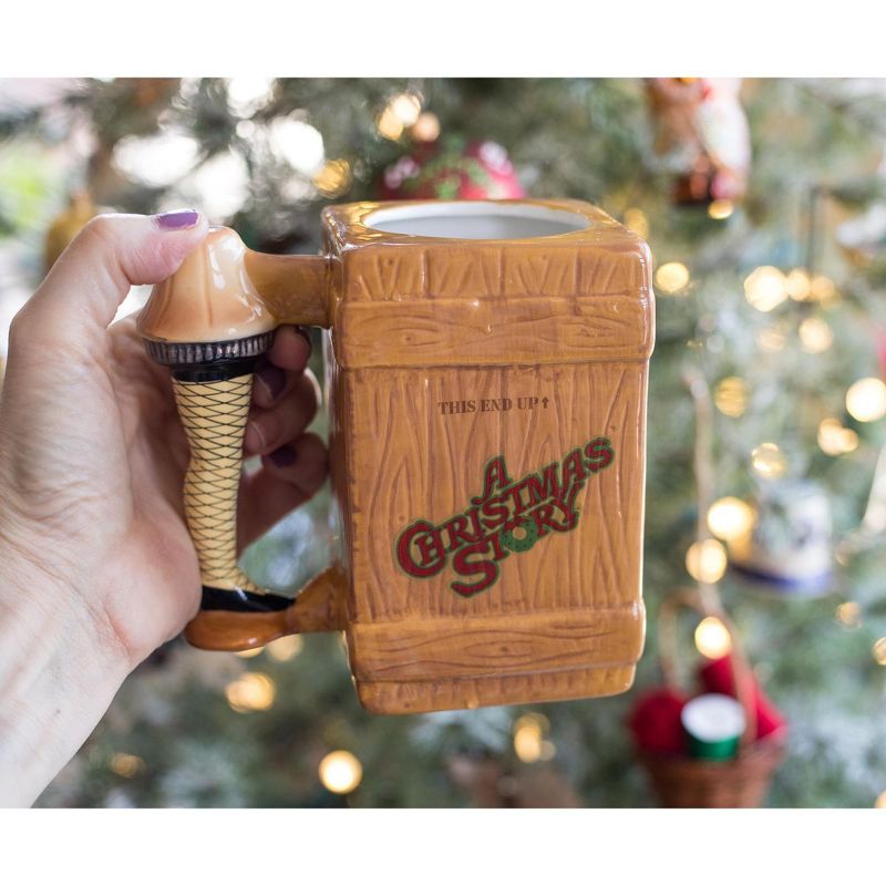 Silver Buffalo A Christmas Story Leg Lamp Fragile Box 3D Sculpted Coffee Mug | Holds 20 Ounces