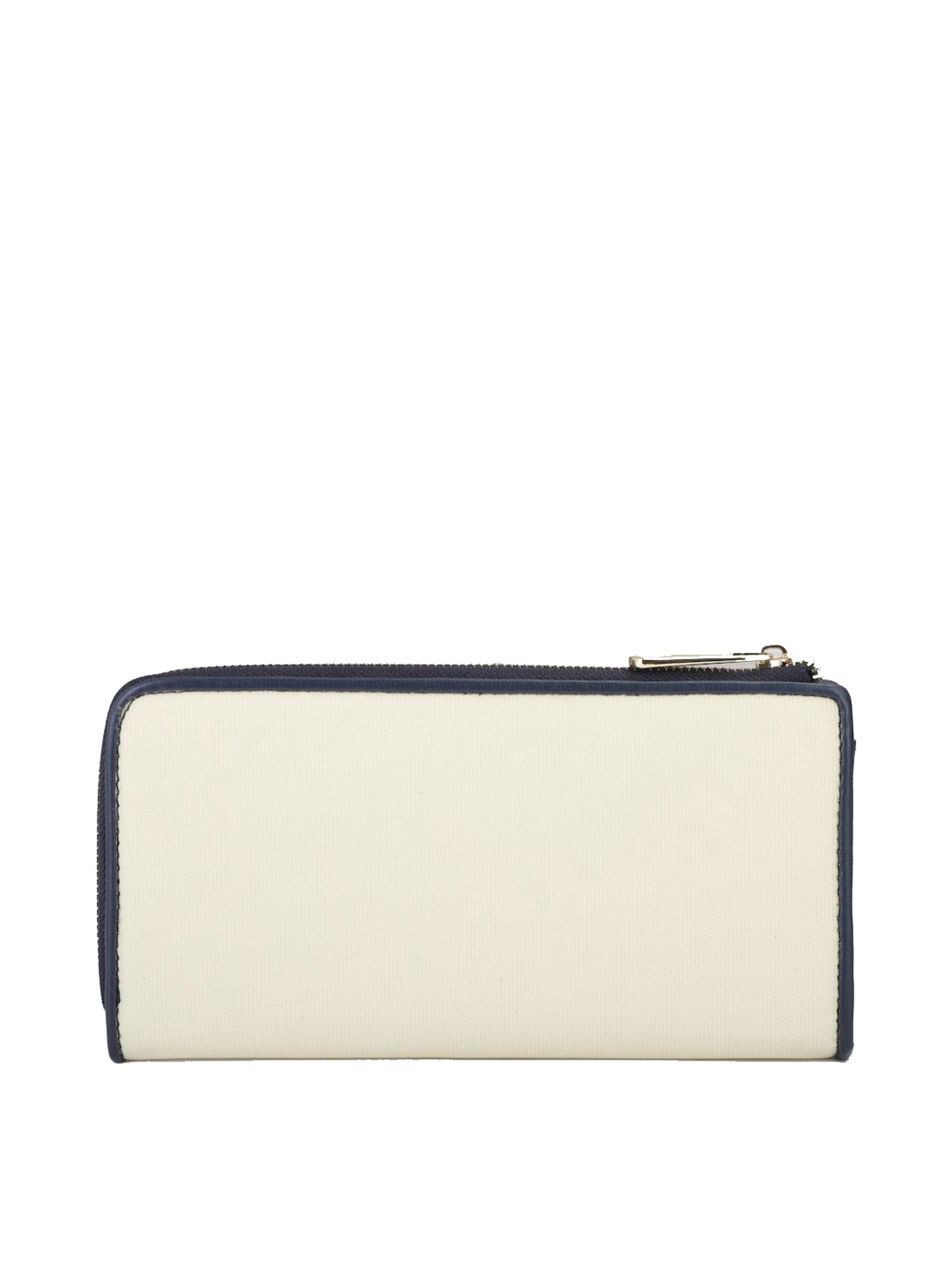 Van Heusen White & Navy Solid Zip Around Wallet for Women
