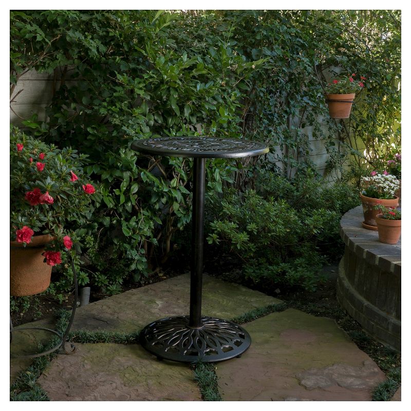 Waterbury Cast Aluminum Bar Table - Shiny Copper - Christopher Knight Home