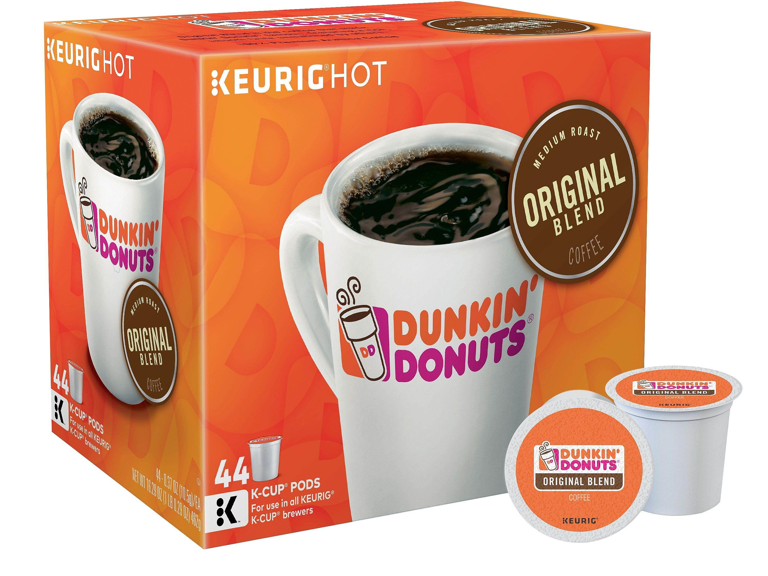 Dunkin' Donuts Original Blend Coffee K-Cup Pods Medium Roast 44/Box (006933)