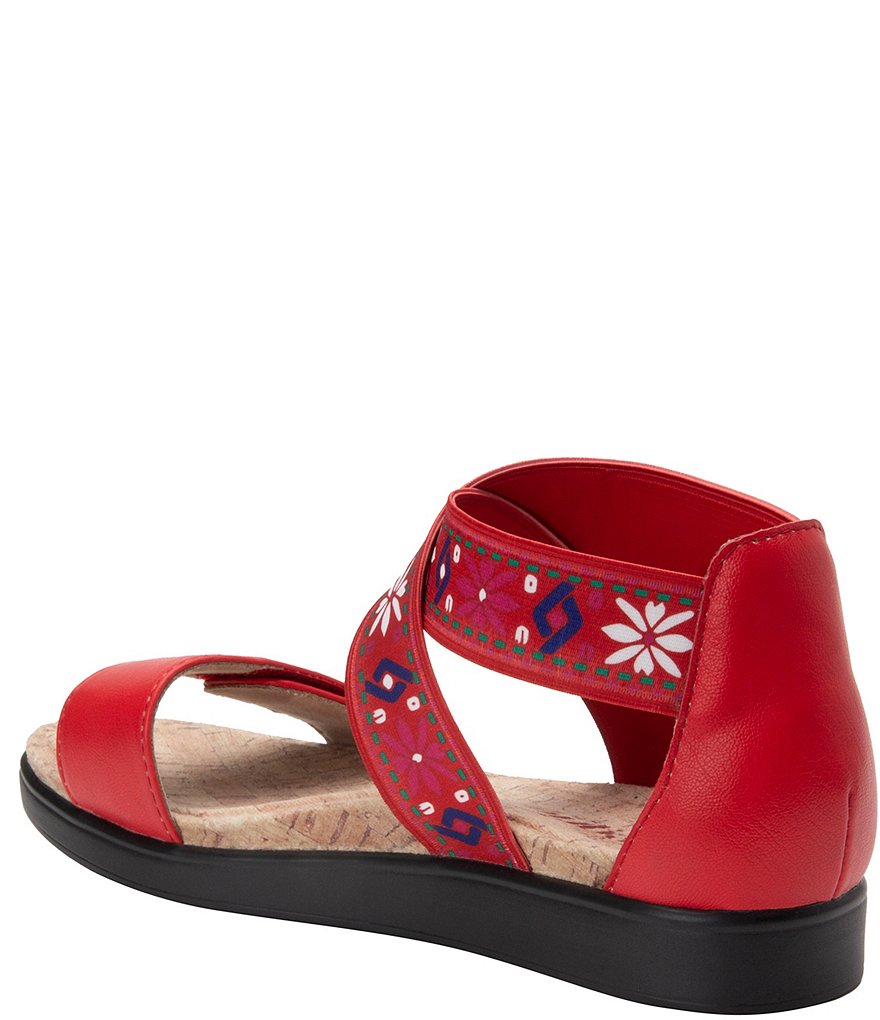Alegria Lucia Floral Print Ankle Strap Flat Sandals