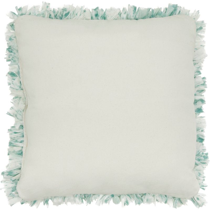 Sprinkle Cut Chindi Shag Square Throw Pillow Celadon - Mina Victory