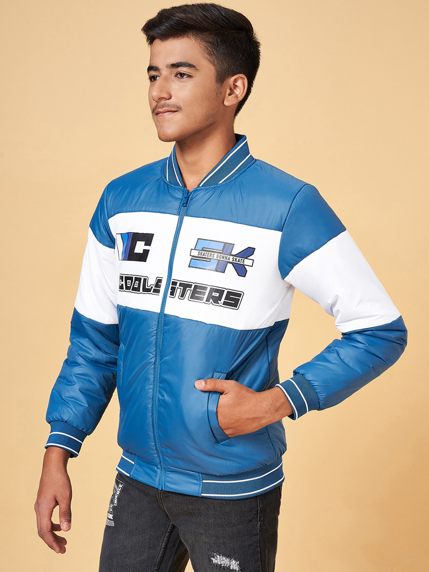 Coolsters by Pantaloons Kids Blue Printed Full Sleeves Jacket