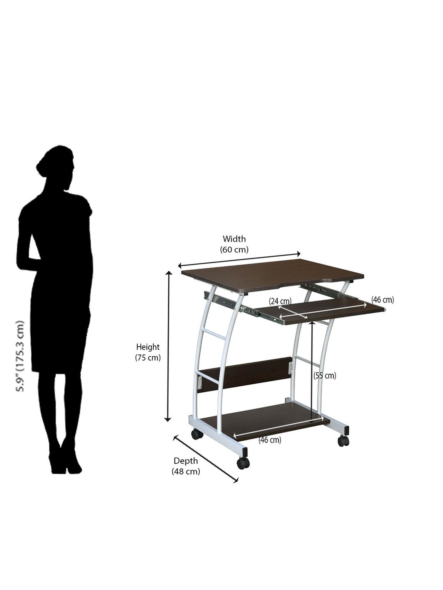 Nilkamal Leo Black Engineered Wood Computer Table