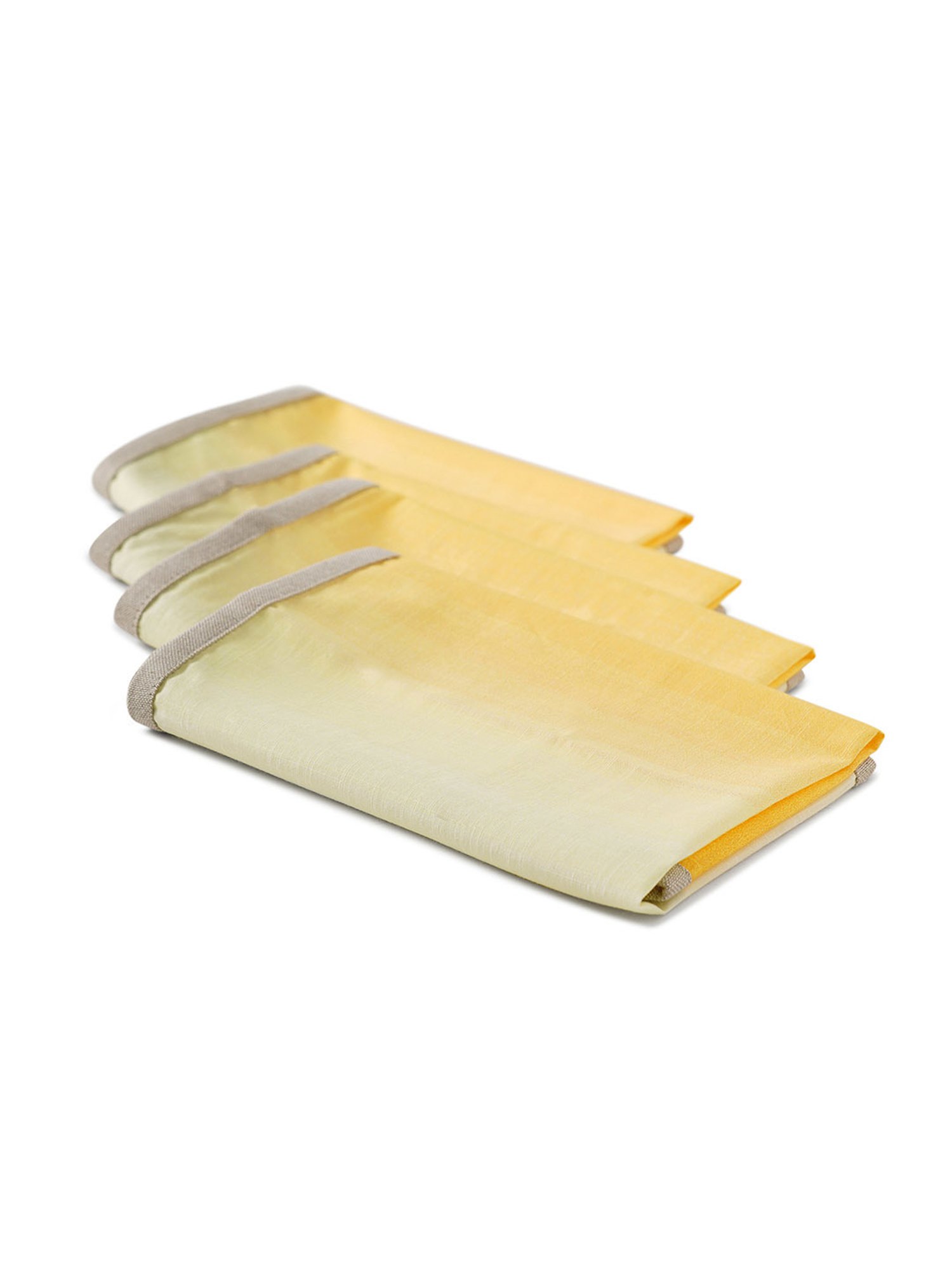 Pure Home and Living Yellow Cotton Solid Table Napkins