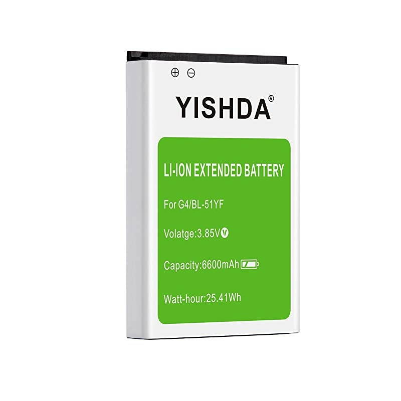 Battery for LG G4 6600mAh Replacement LG G4 Extended Battery BL51YF with Back Cover amp TPU Protective Case for H815 H812 H811 H810 VS986 VS999 US991 LS991 F500 Phone | LG G4 Battery