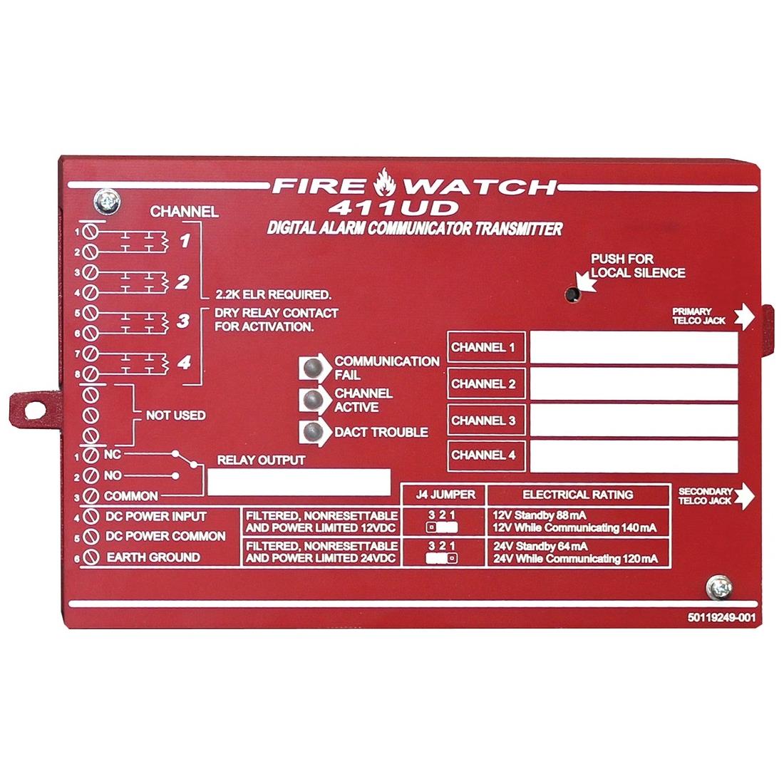 411UD FIRE-LITE ALARMS-HONEYWELL-US 4 INPUT CHANNELS, FORM-C