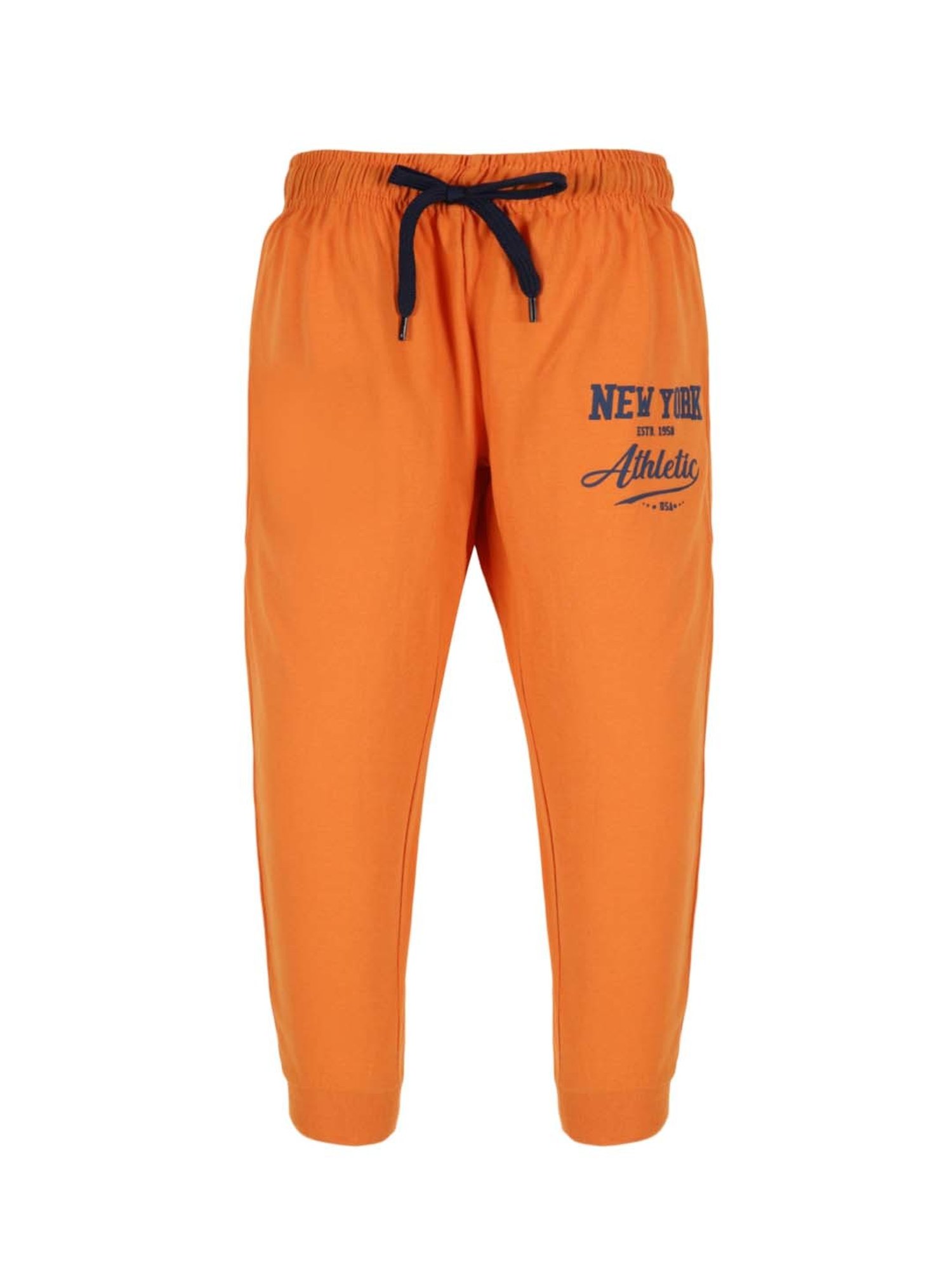 Plum Tree Kids Navy & Orange Cotton Printed Joggers (Pack of 2)