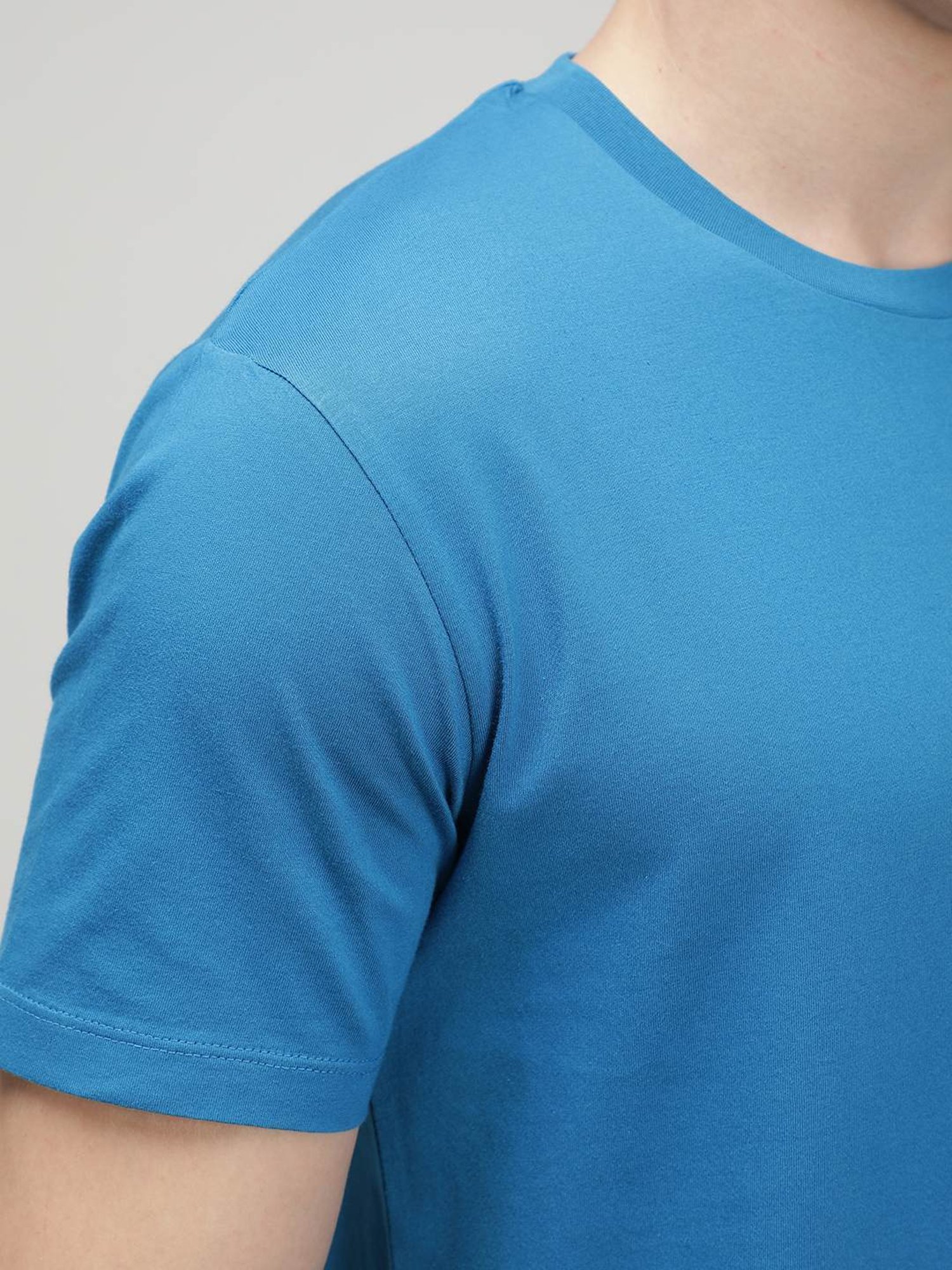 Sporto Powder Blue Slim Fit T-Shirt