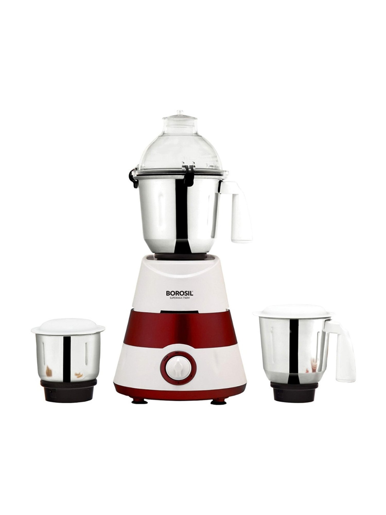 Borosil Stainless Steel Mixer Grinder With 3 Jars ( Red )