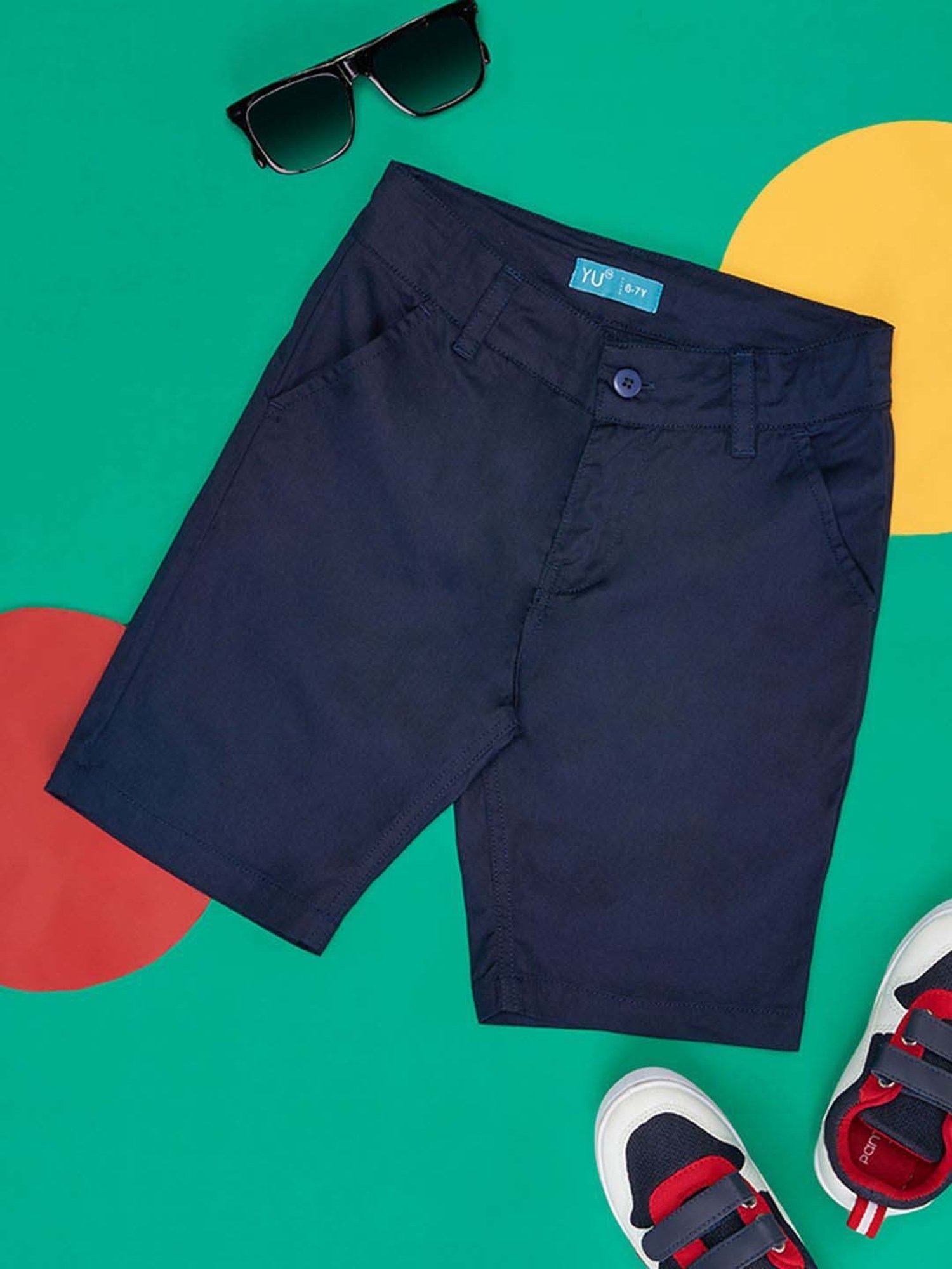 YU by Pantaloons Kids Navy Cotton Regular Fit Shorts
