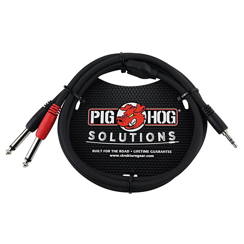 PBS3410 35 mm Stereo to Dual 14 Mono Male Stereo Breakout Cable 10 Feet