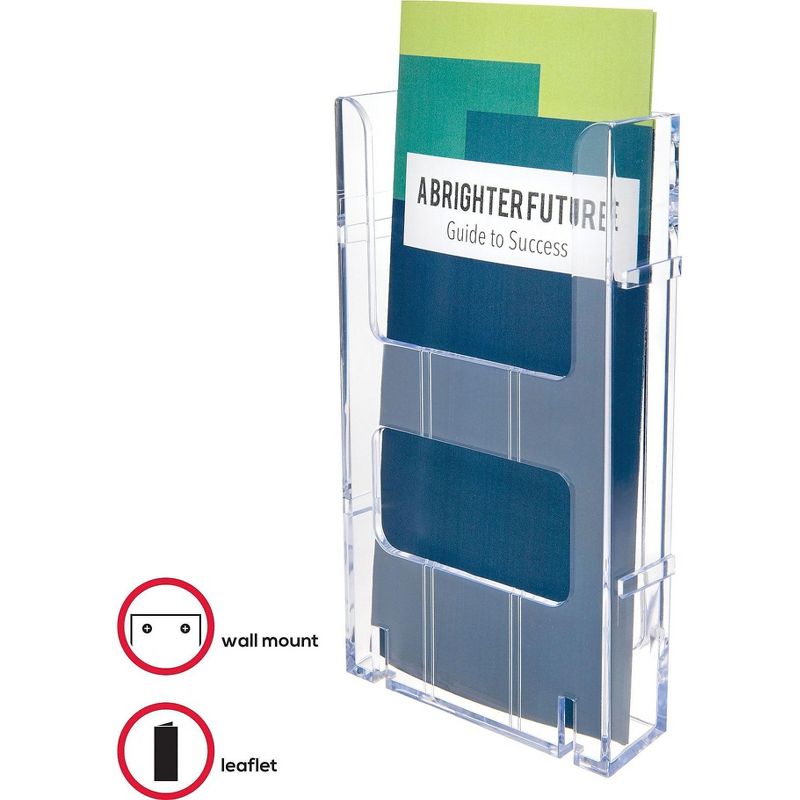 Deflecto Literature Holder Leaflet 1-1/4"x4-3/8"x8" Clear 771901