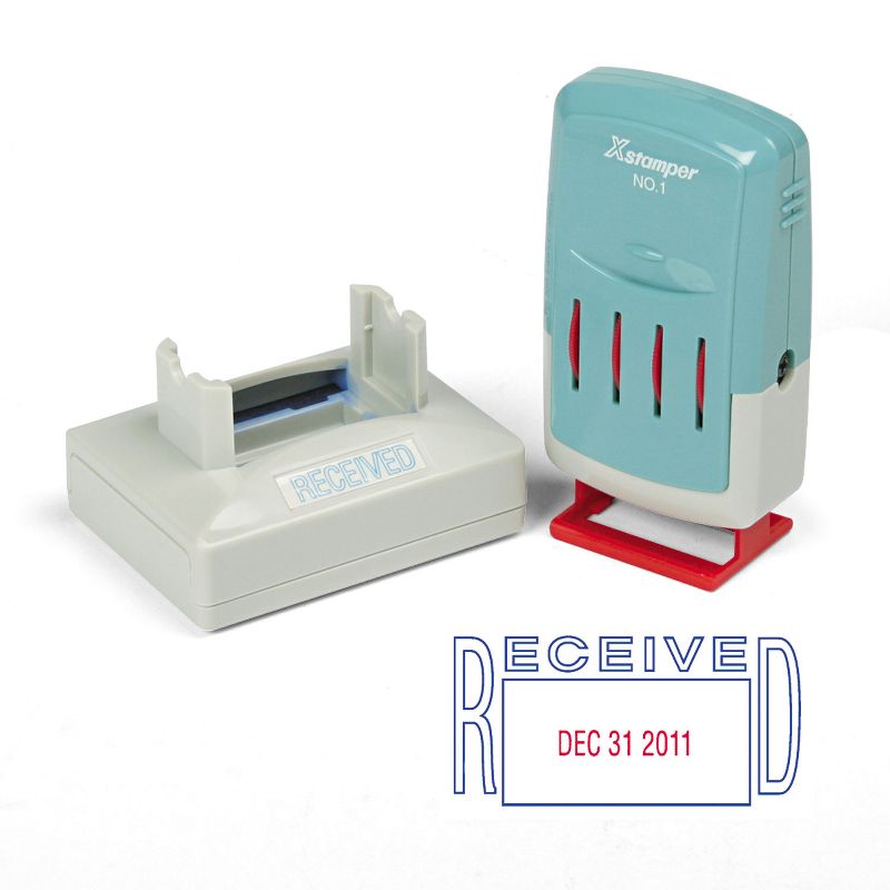 Xstamper VersaDater Message Dater 2 1/8 x 1 5/16 RECEIVED Blue/Red 66211