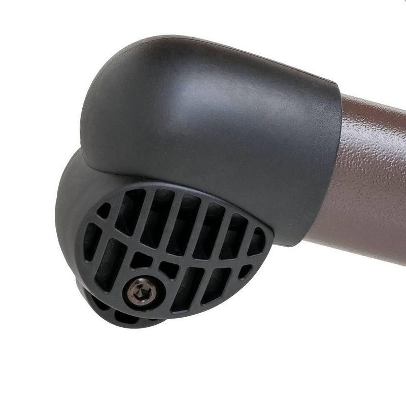 Outdoor Double Chaise Lounge Chair Rocking Bed with Sun Shade & Wheels - Brown - Crestlive Products