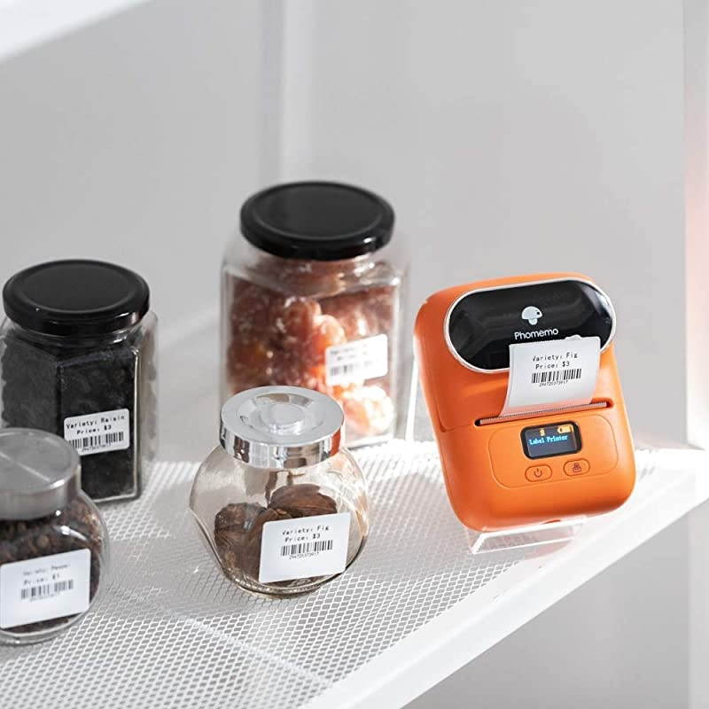 M110 Label Maker Portable Bluetooth Thermal Label Printer Apply to Clothing Jewelry Retail Mailing Barcode and More Compatible for Android amp iOS System Orange
