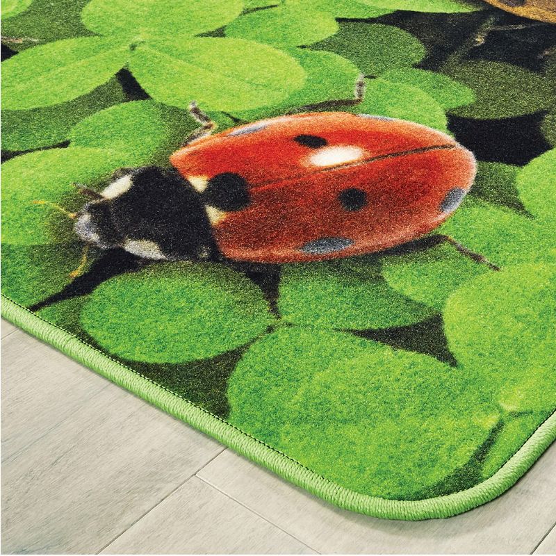 6'x9' Rectangle Indoor and Outdoor Woven Ladybug Nylon Accent Rug Multicolored - Carpets For Kids
