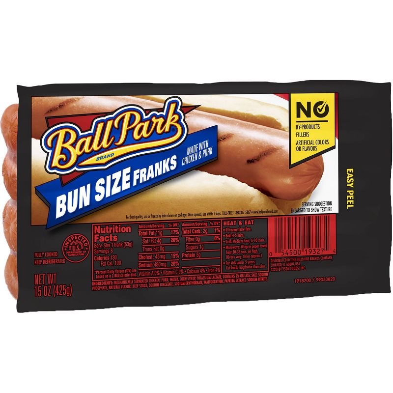 Ball Park Bun Size Franks - 15oz/8ct
