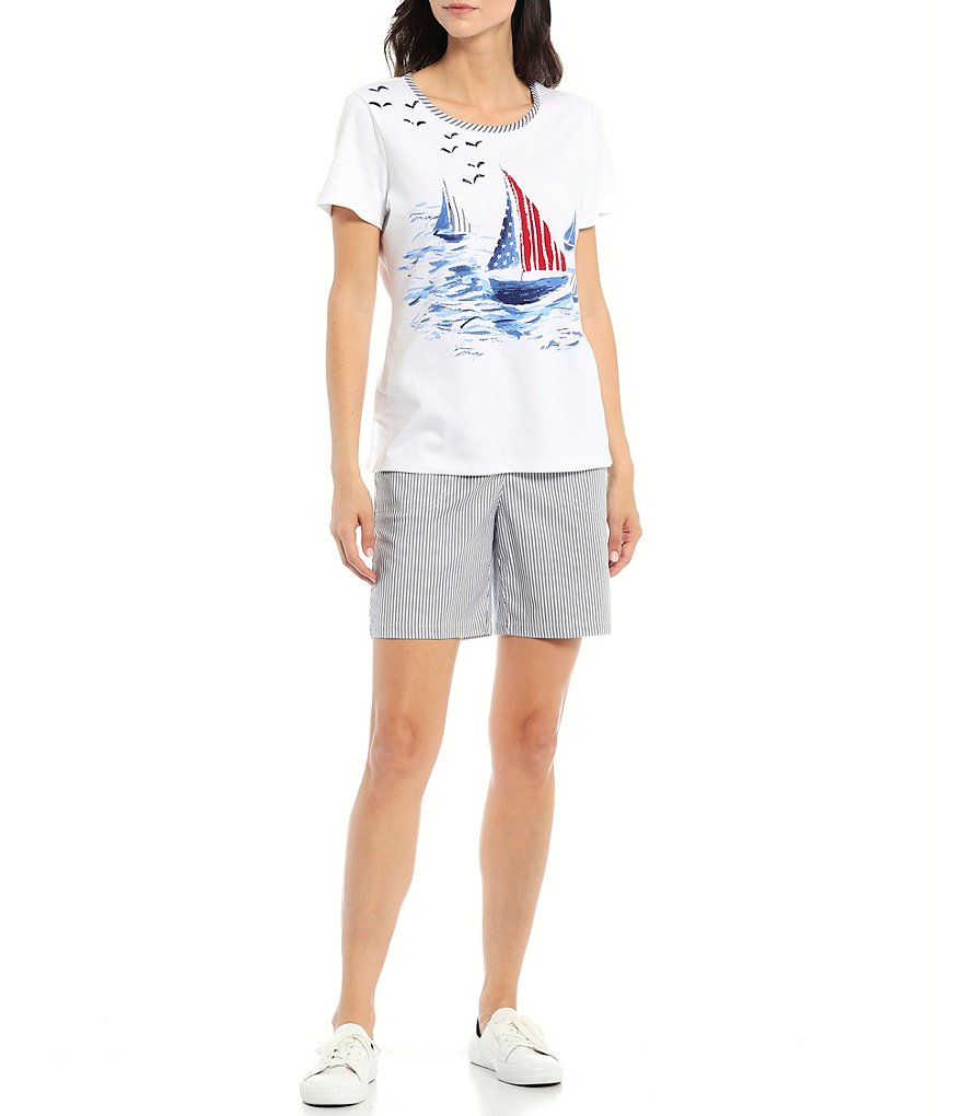 Allison Daley Petite Size True Navy Pull On Bermuda Shorts