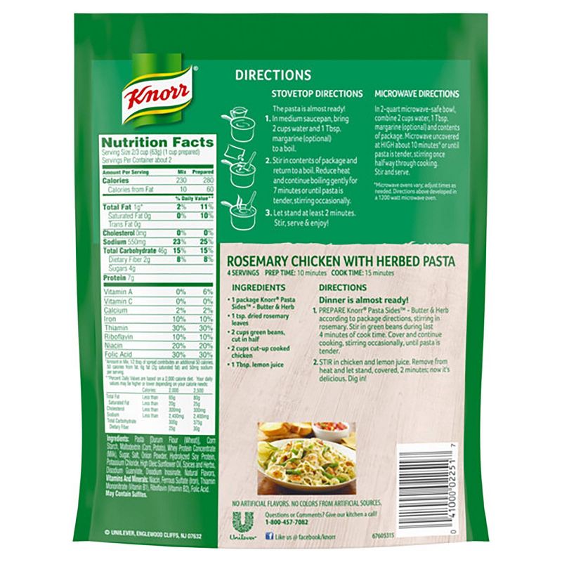 Knorr Pasta Sides Pasta Sides Dish Butter & Herb - 4.4oz