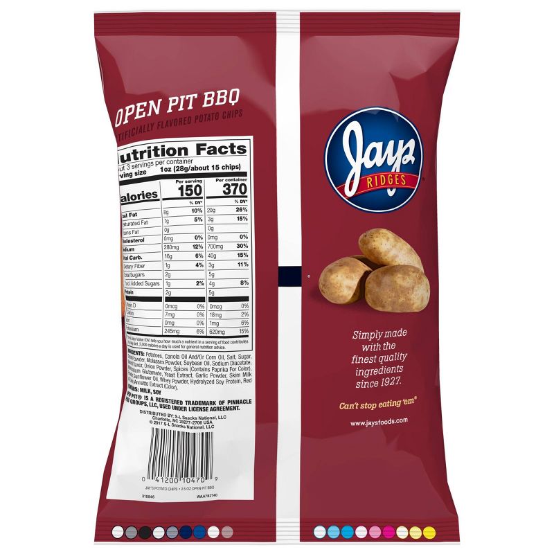 Jays Open Pit BBQ Potato Chips - 2.5oz