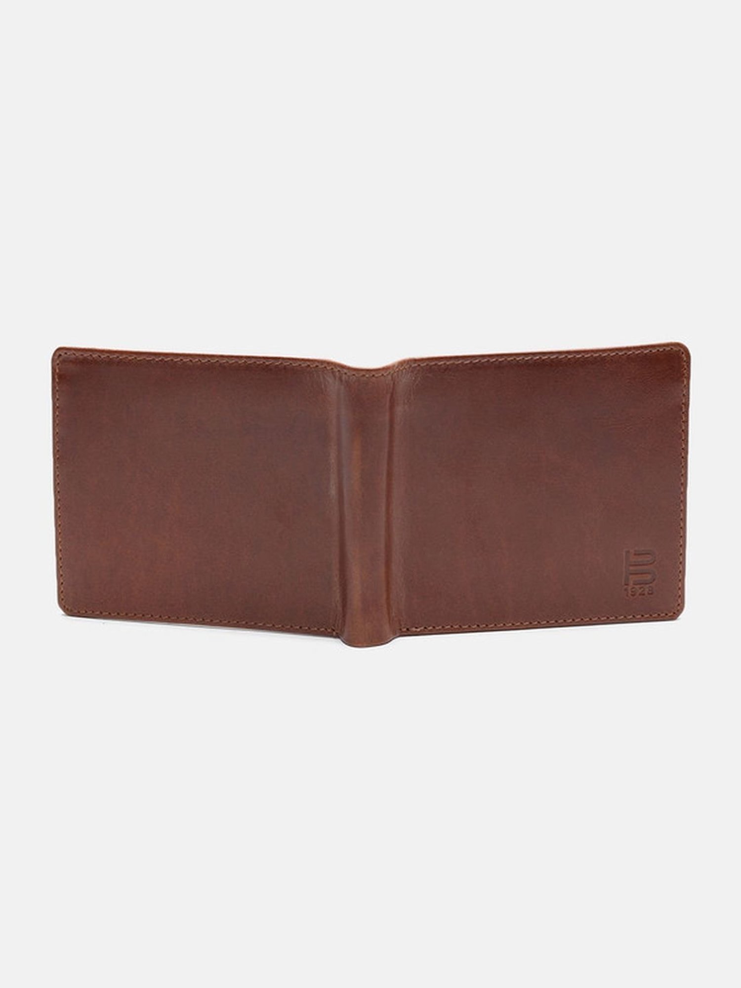 BAGATT Capua Brown & Blue Leather Bi-Fold Wallet for Men