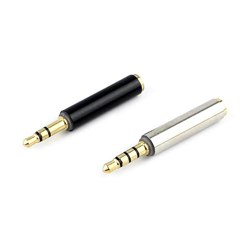 TRRS to TRS Male to Female 4pin 3pin Adapter for Small Mini Lavalier Lapel Omnidirectional Condenser Microphone Apple iPhone Android Windows Cellphones Noise Cancelling Mic 4 to 3 pin 3PA