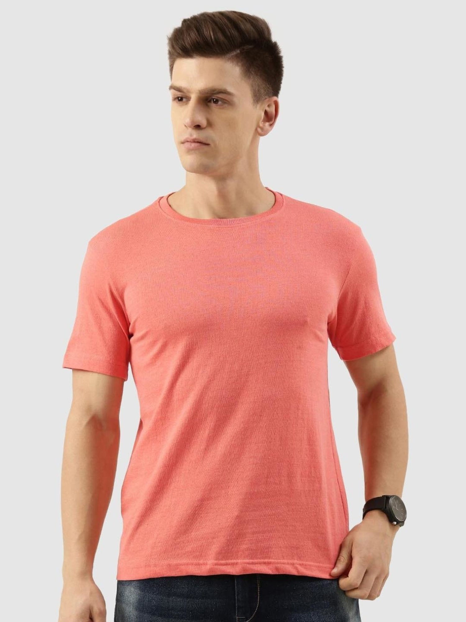 Bene Kleed Peach Regular Fit T-Shirt