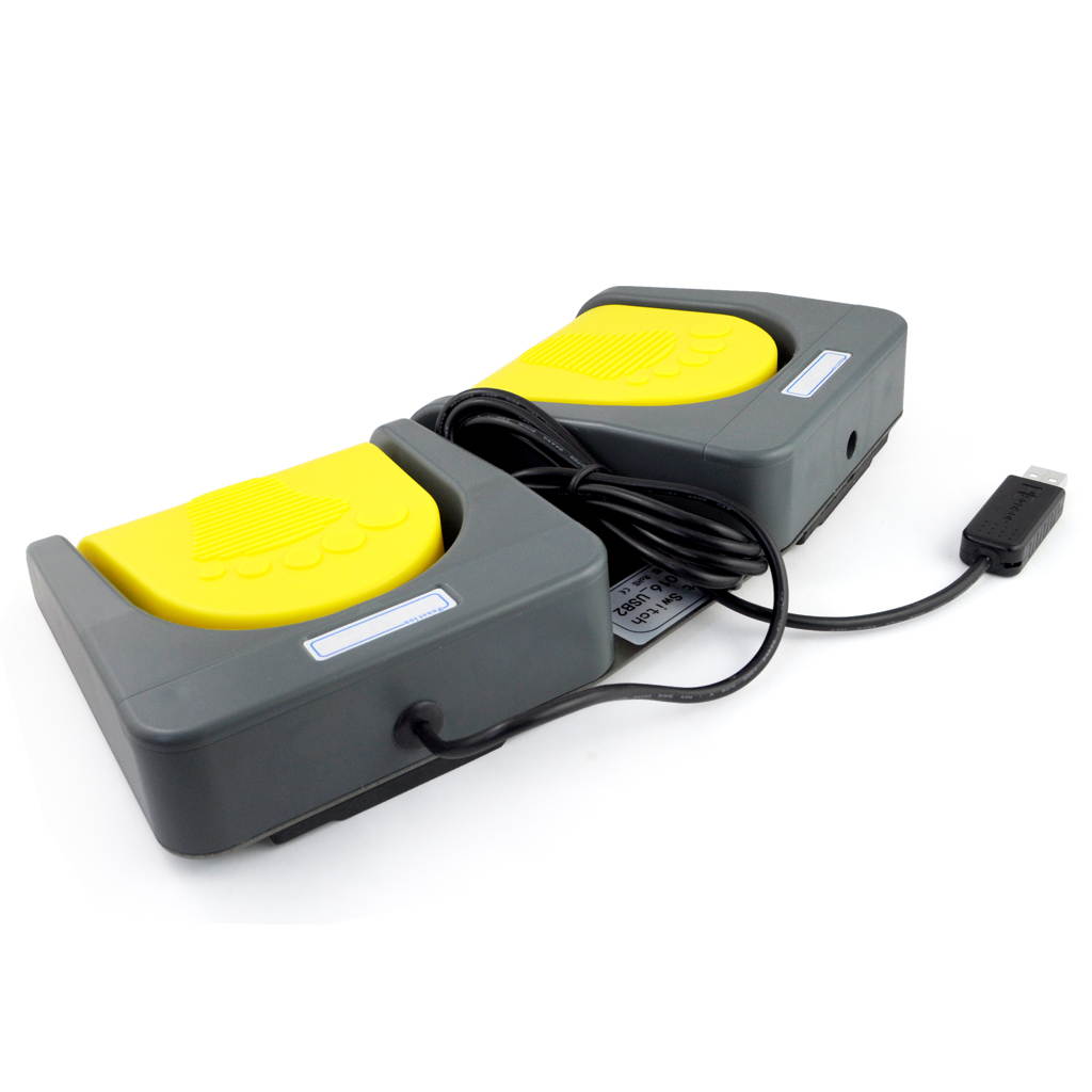 iKKEGOL USB Double 2 Foot Switch Control Pedal Video Game Customized PC keyboard Multimedia key Free Drive HID