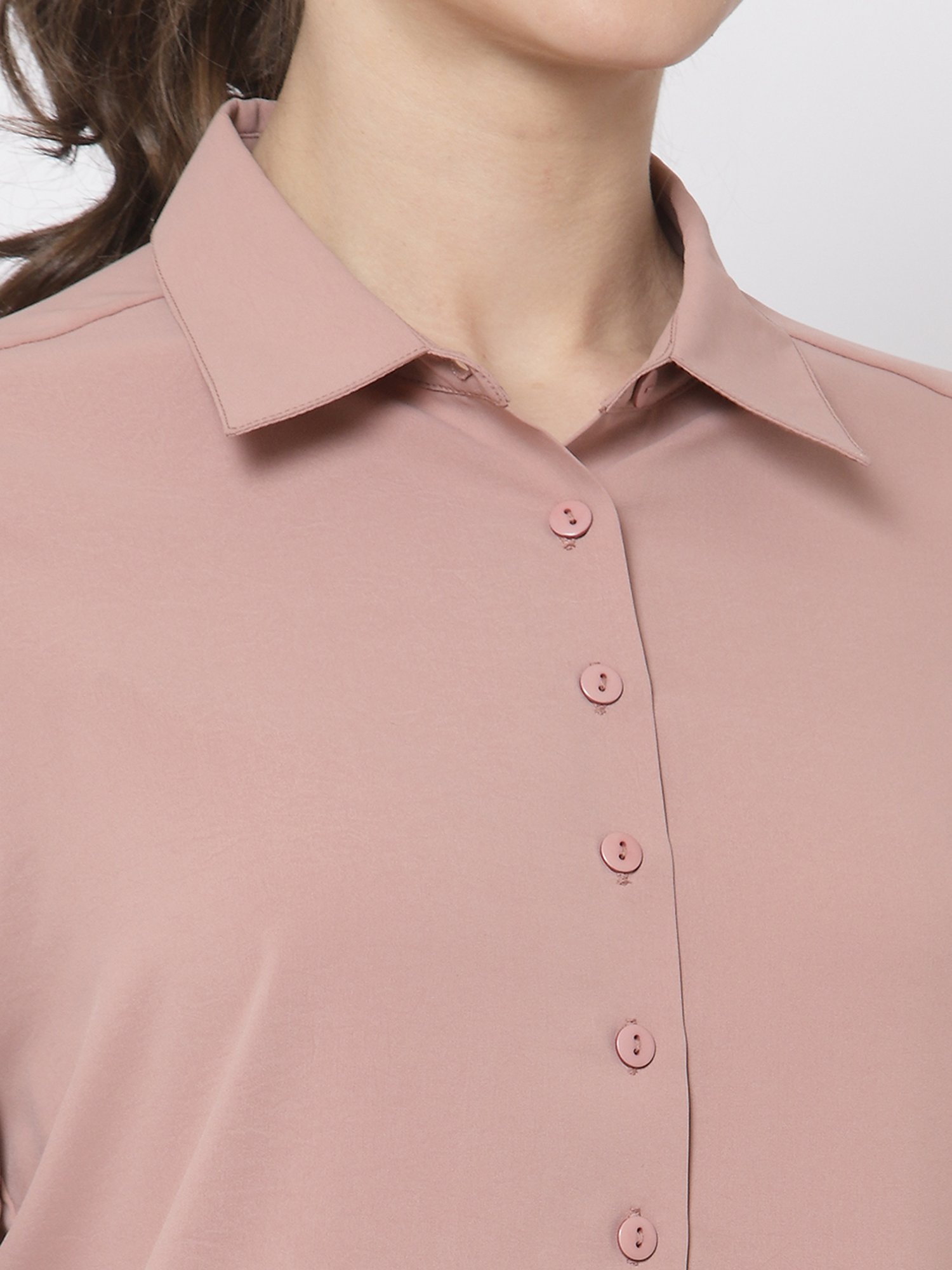 Office & You Peach Full Sleeves Shirt
