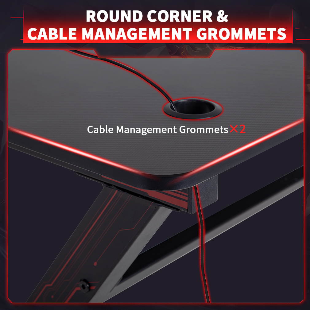 Computer Desk Gaming Desk 35.2"/45.2"/47.2" Student PC Desk Writing Desk Office Desk Extra Large Modern Ergonomic Racing Style Table Workstation Carbon Fiber Cup Holder Headphone Hook (35.2 inches)
