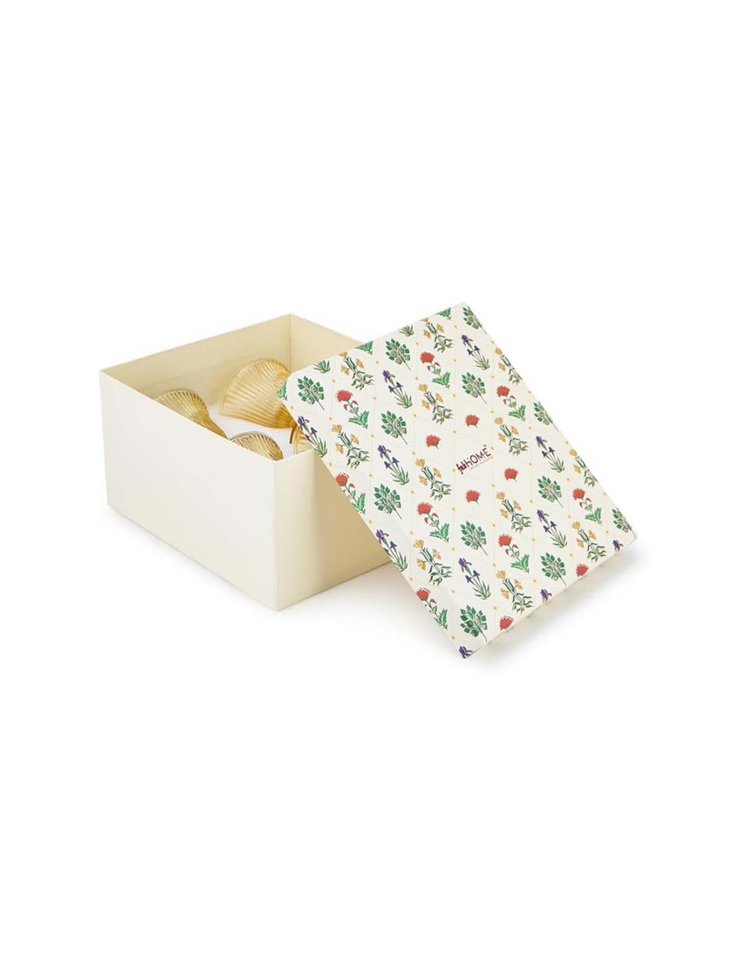 Fabindia Home Taraash Yellow Glass Dessert Bowls (0.13 L) - Set of 4