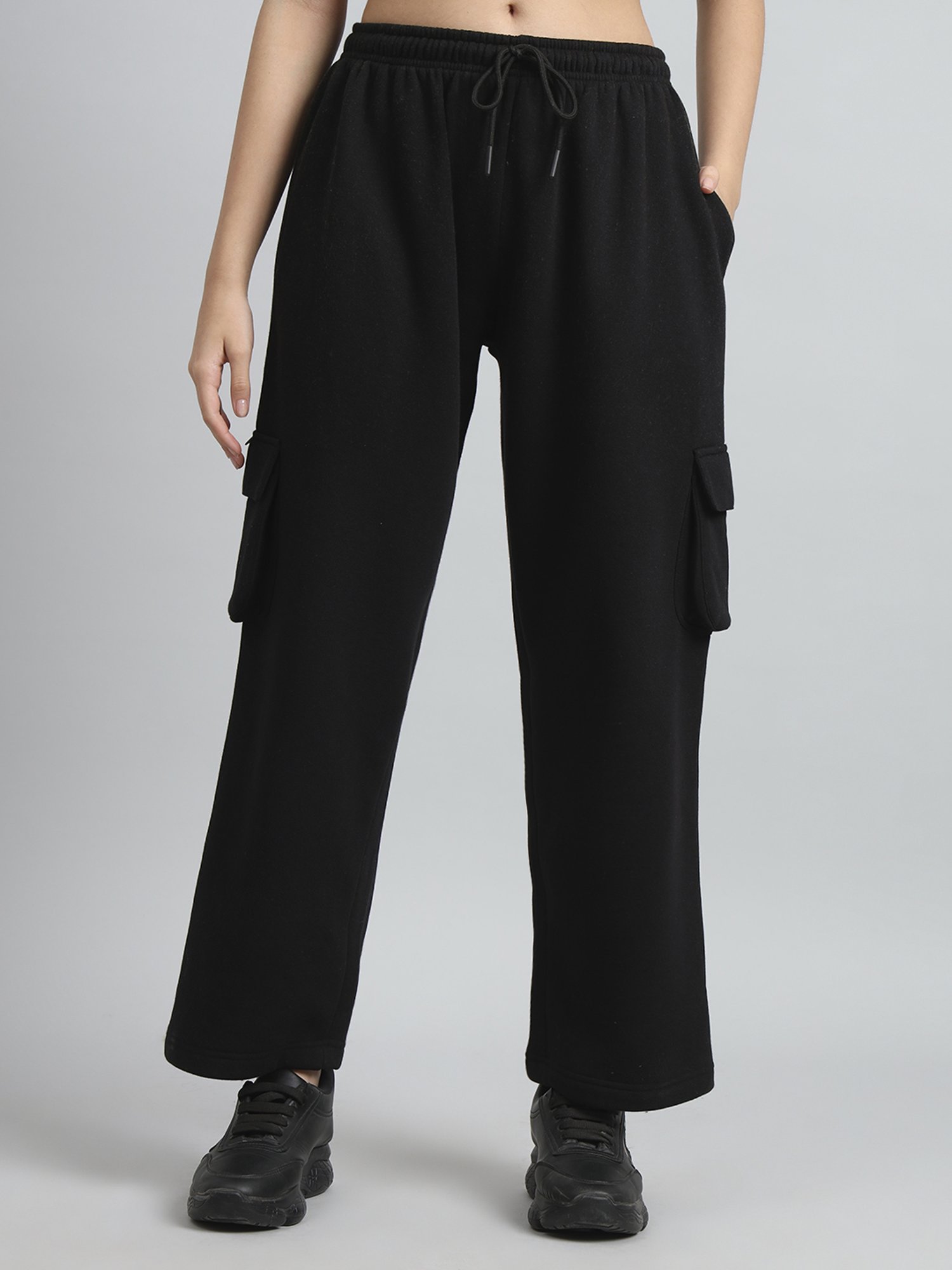 GRIFFEL Black Printed Sweatshirt Track Pants Set