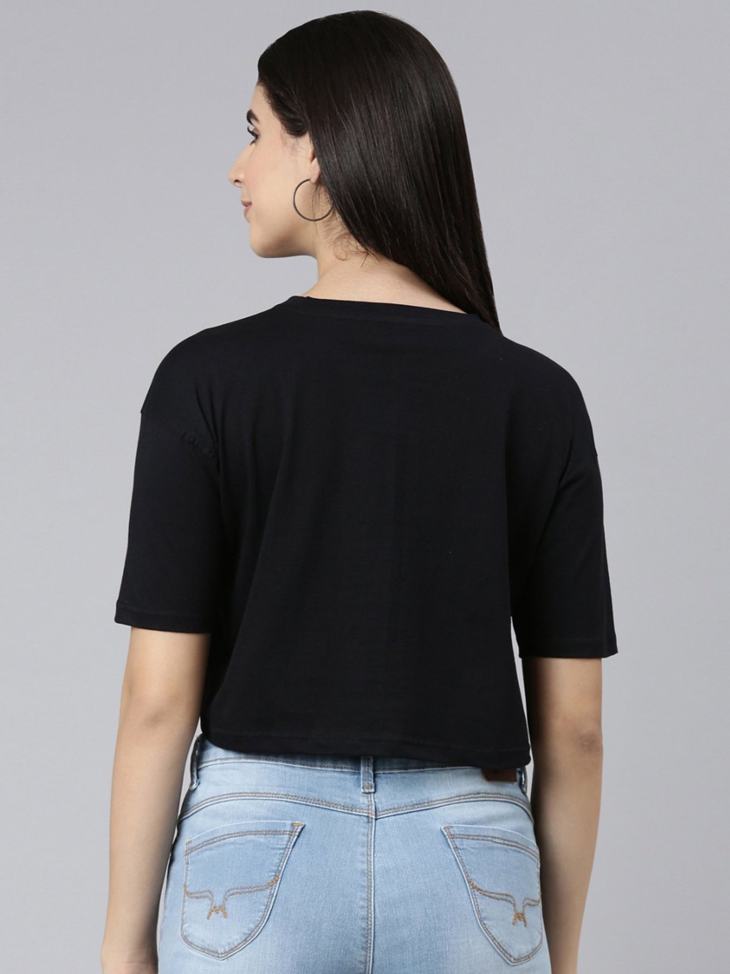 Kryptic Pure Cotton Printed Drop Shoulder Oversized Crop T-Shirt