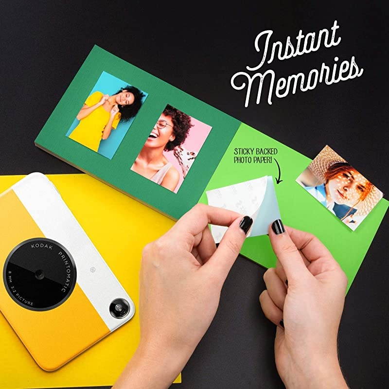 KODAK Printomatic Digital Instant Print Camera Full Color Prints On  2x3 StickyBacked Photo Paper Yellow Print Memories Instantly