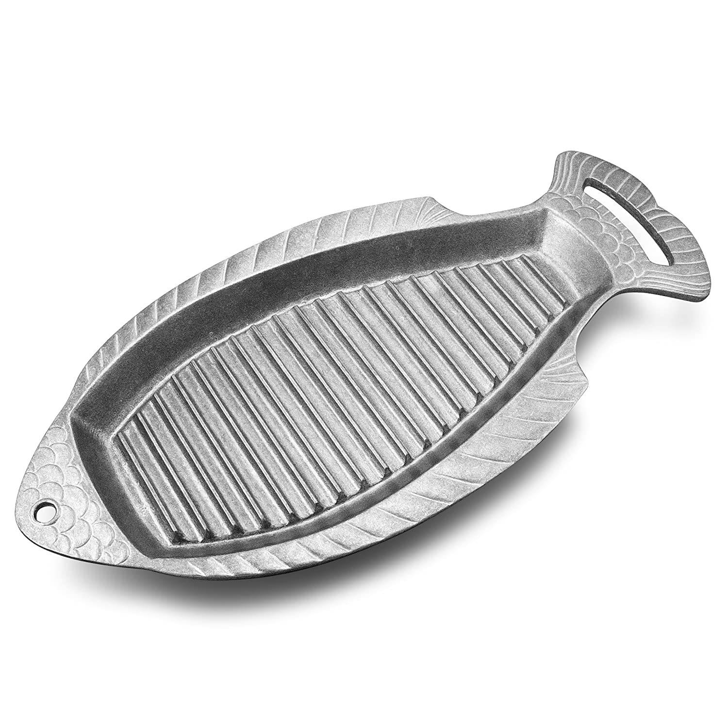 Wilton Armetale Gourmet Grillware Grilling Pan, Fish, 18.5-Inch by 8-1/2-Inch - 201065