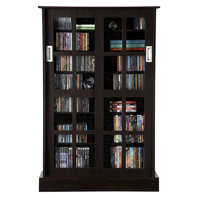 Windowpane Cabinet Media Storage Espresso 49" - Atlantic