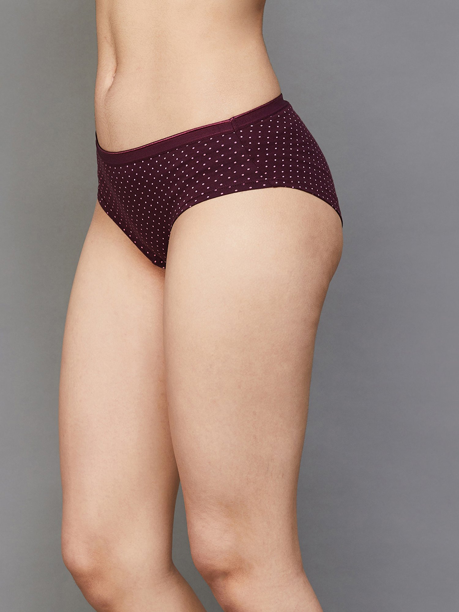 Ginger by Lifestyle Maroon & White Printed Panties - Set Of 3
