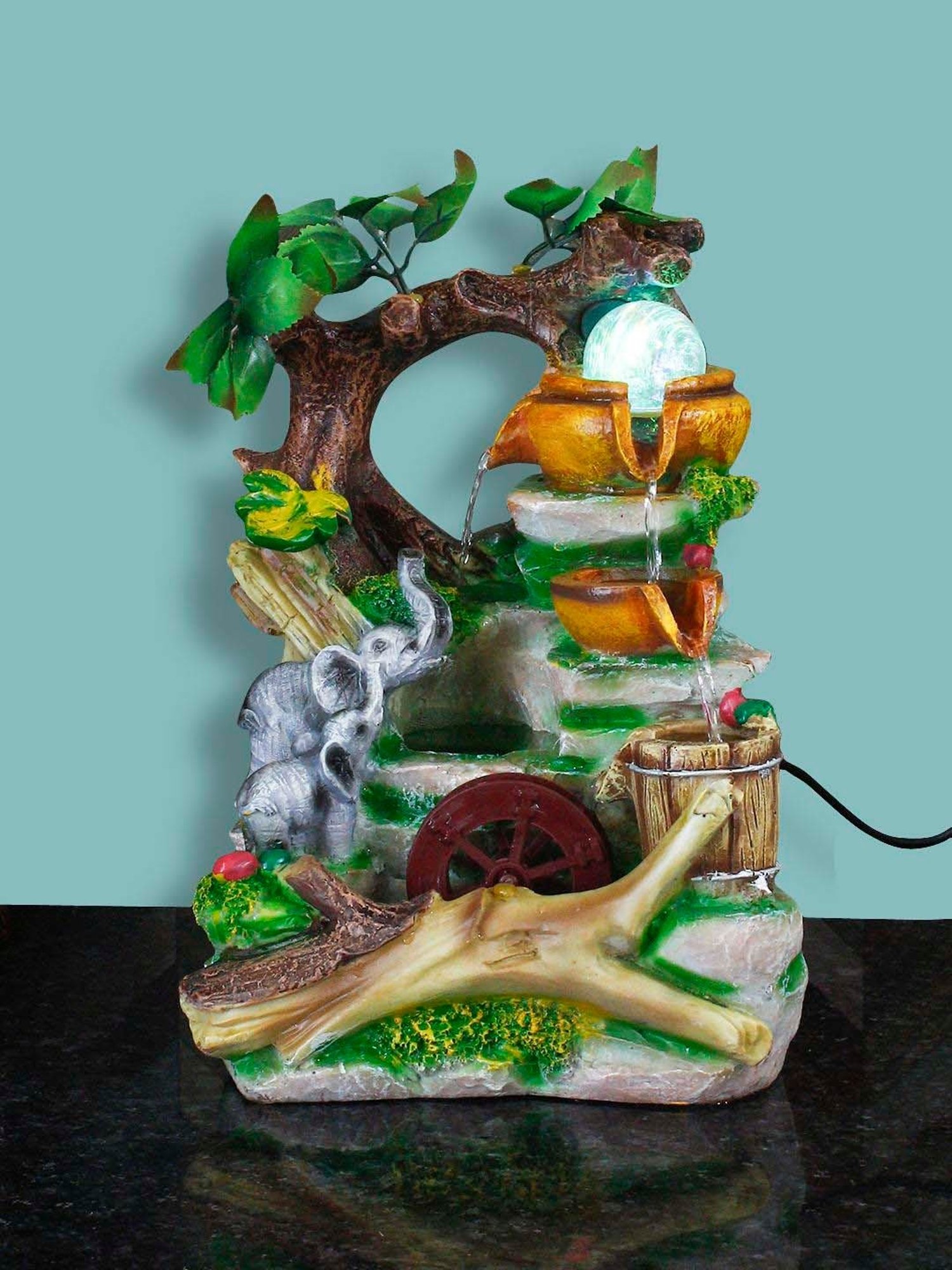 Tayhaa Brown Resin Fiery Tiger Head Showpiece