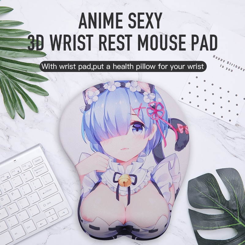 Creative Cartoon Anime 3D Mouse Pad Sexy Chest Gel Silicone Mousepad With Wrist Rest Support Soft Breast Pad For PC Laptop