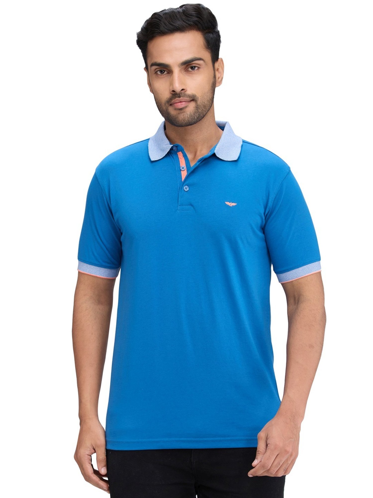 Park Avenue Blue Slim Fit Polo T-Shirt