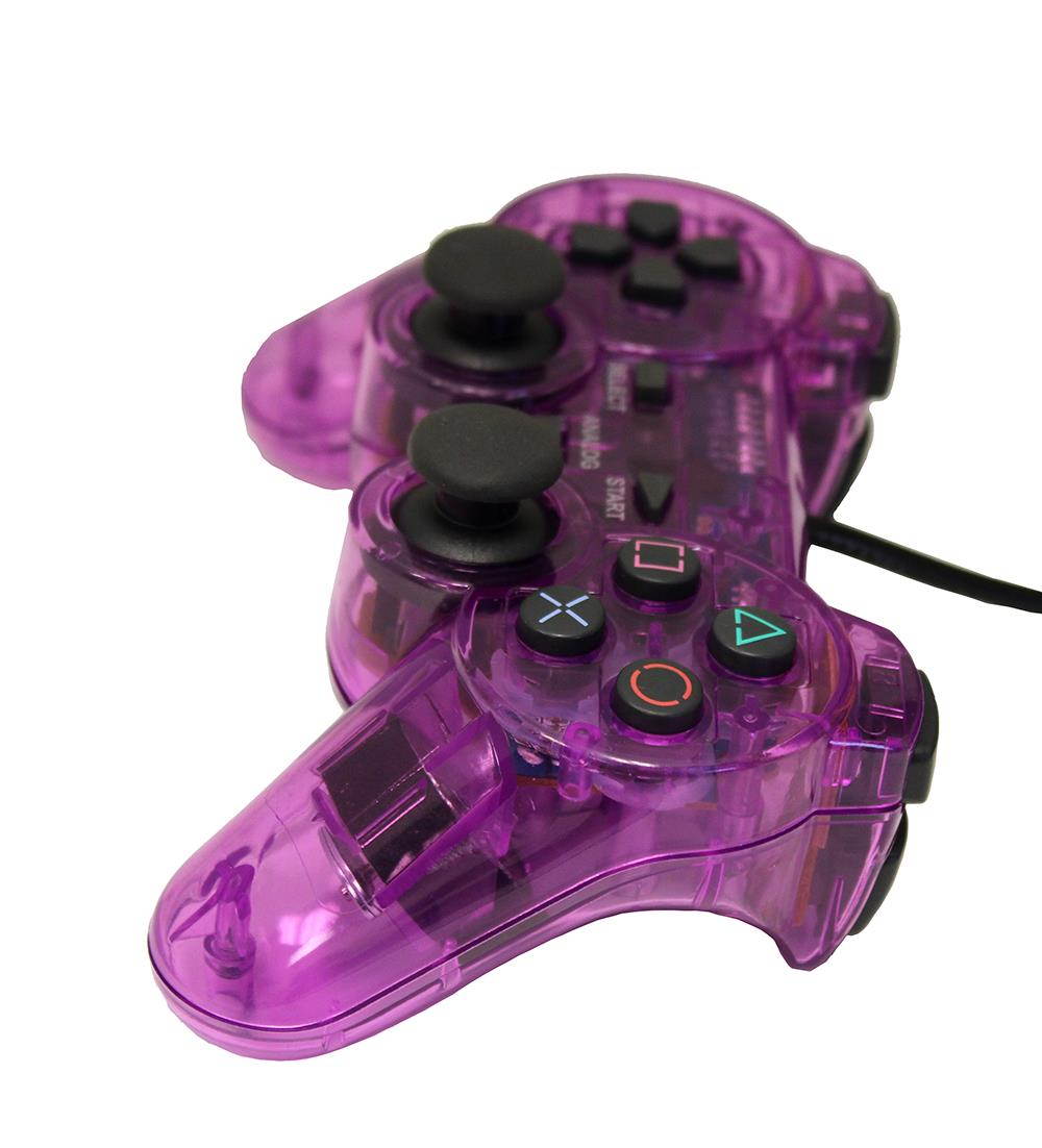 Transparent Purple Controller for Playstation PS1 PS2 by Mars Devices