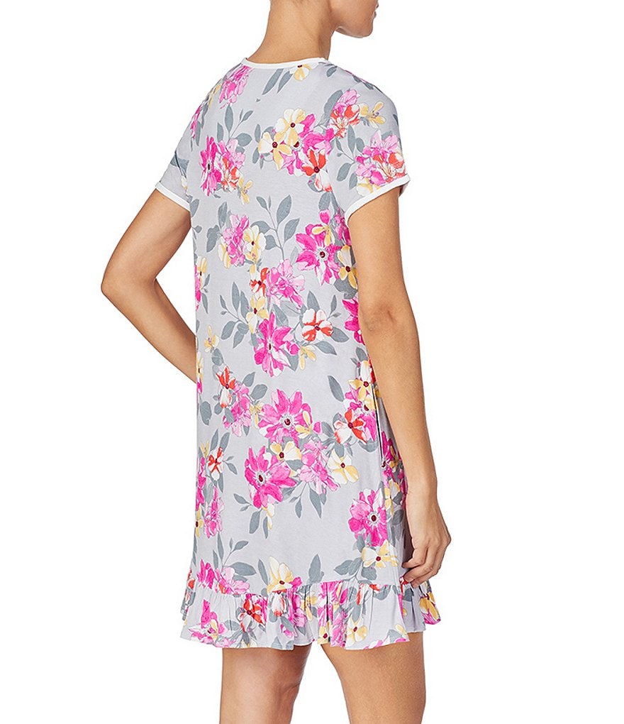 Kensie Floral-Printed Jersey Knit Sleepshirt