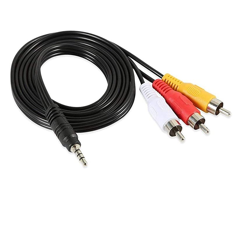 35 mm to RCA AV Camcorder Video Cable35mm Male to 3RCA Male Plug Stereo Audio Video AUX Cable for SmartphonesMP3 TabletsSpeakersHome Theater 35 Straight to 3 RCA 15m