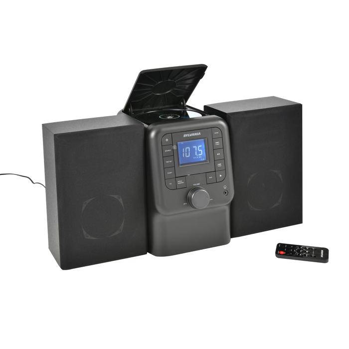 Sylvania SRCD2732BT-BLACK Bluetooth Micro System with FM Radio and CD Player