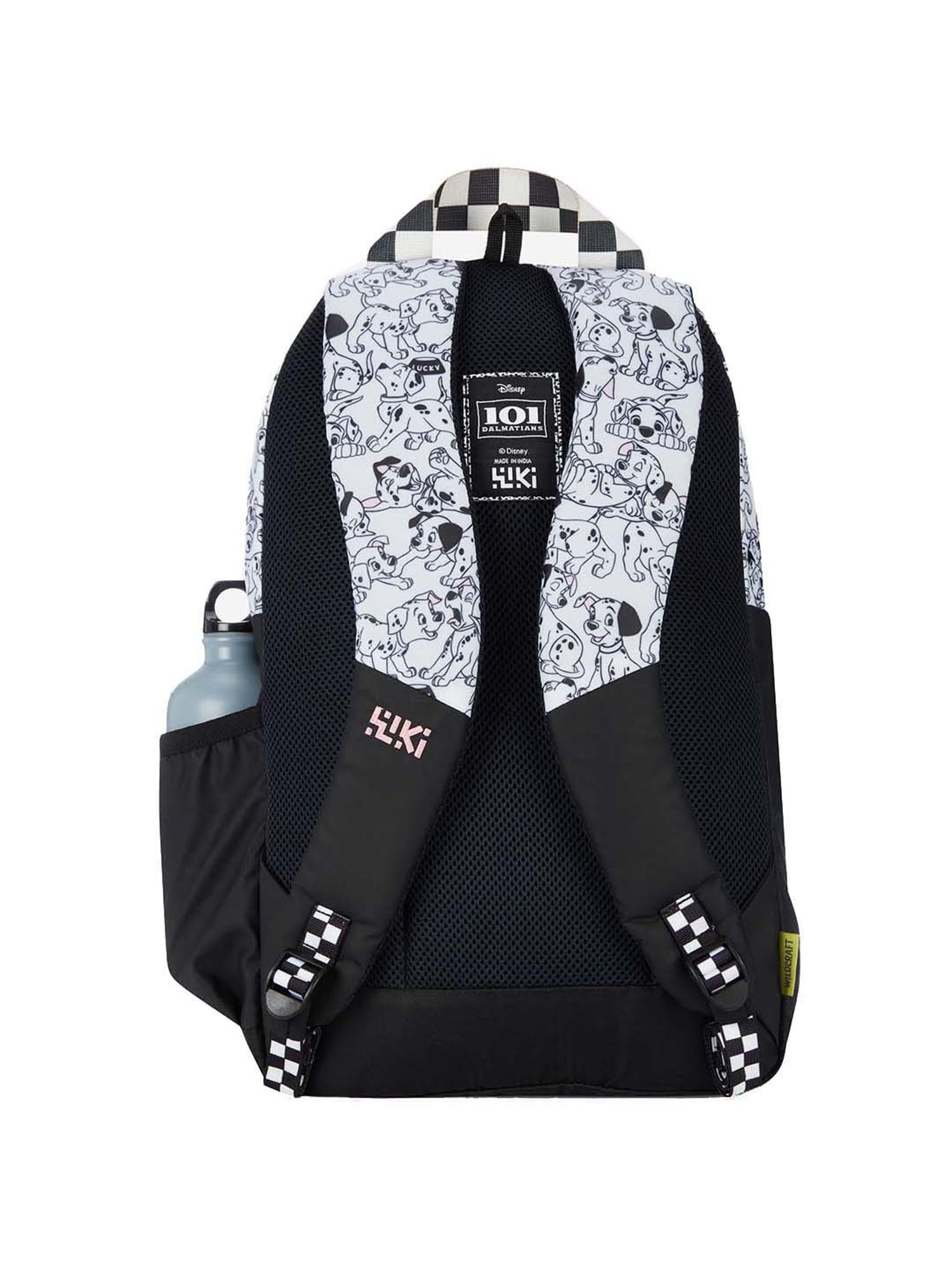 Wiki 18.5 Ltrs White & Black Medium Backpack