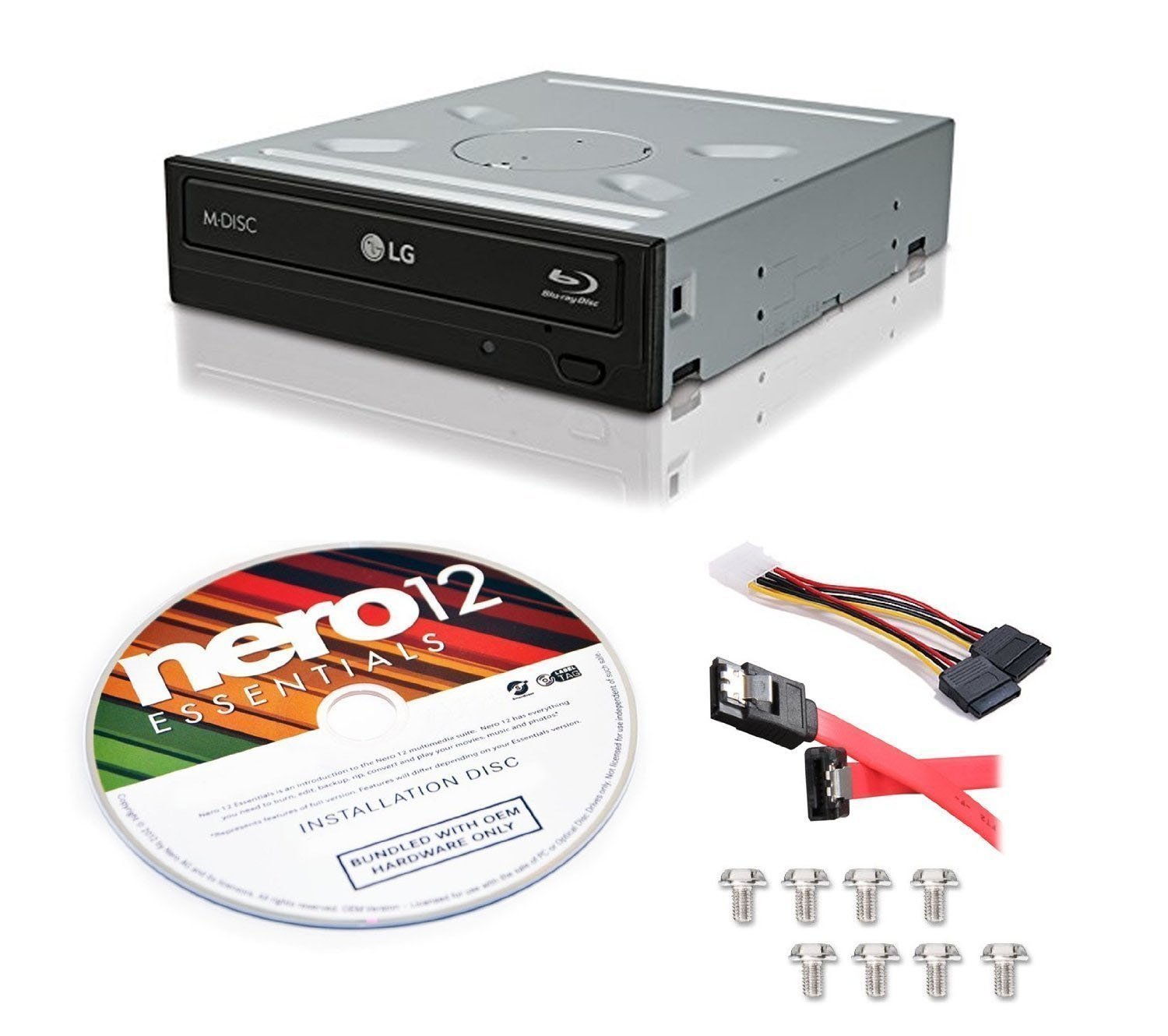 LG WH14NS40 M-Disc Burner 3D Playback Internal 14X Blu-ray Writer with Nero 12 Essentials Burning Software Trial Version